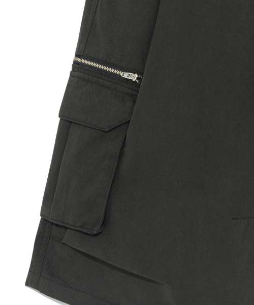 TCM metal zipper half pants (charcoal)