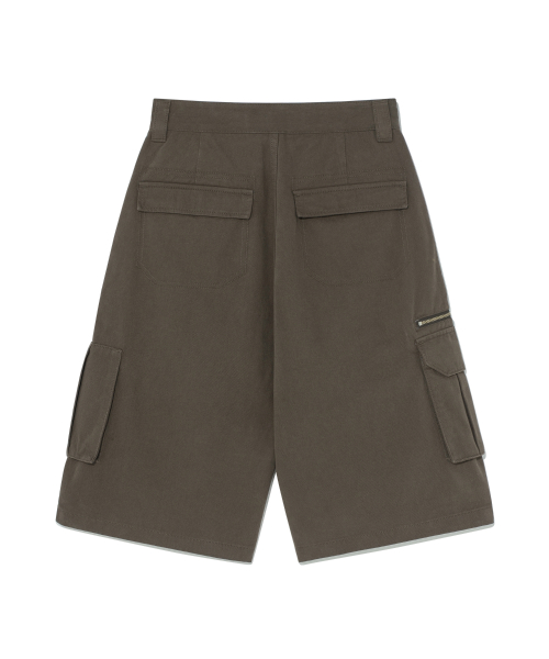 TCM metal zipper half pants (vintage brown)