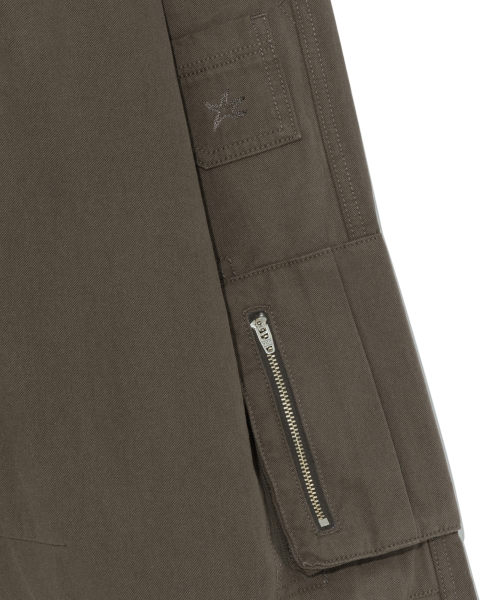 TCM metal zipper half pants (vintage brown)