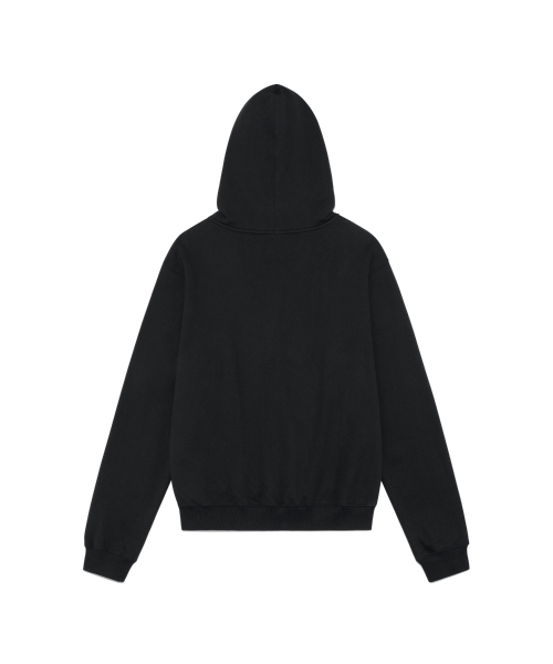 TCM snail hooded zip-up (black)