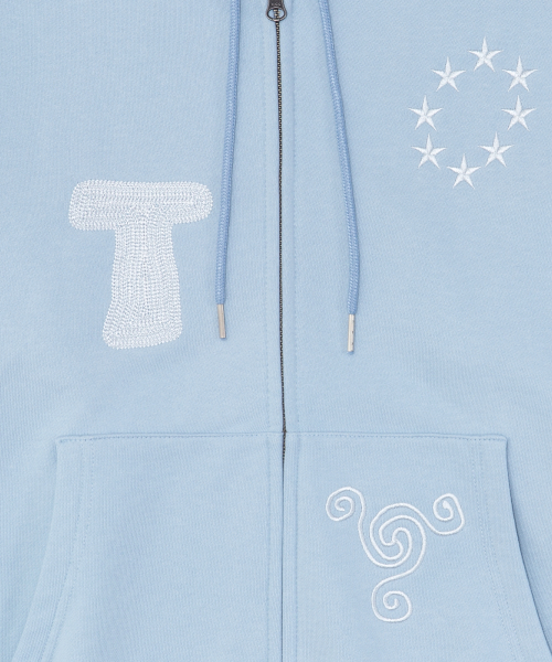 TCM snail hooded zip-up (sky blue)