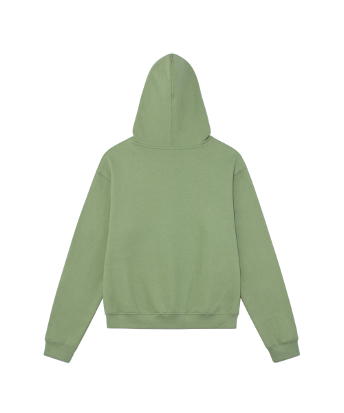 TCM logo applique hooded zip-up (green)