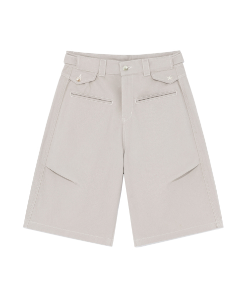 TCM double welt pocket half pants (beige grey)