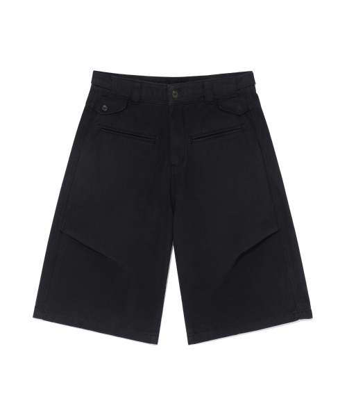 TCM double welt pocket half pants (black)