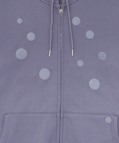 TCM dot hooded zip-up (purple)