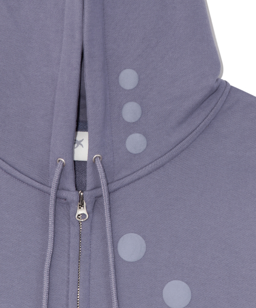 TCM dot hooded zip-up (purple)