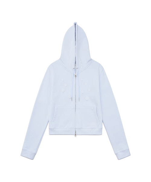 TCM dot hooded zip-up (sky blue)