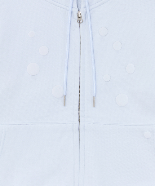 TCM dot hooded zip-up (sky blue)
