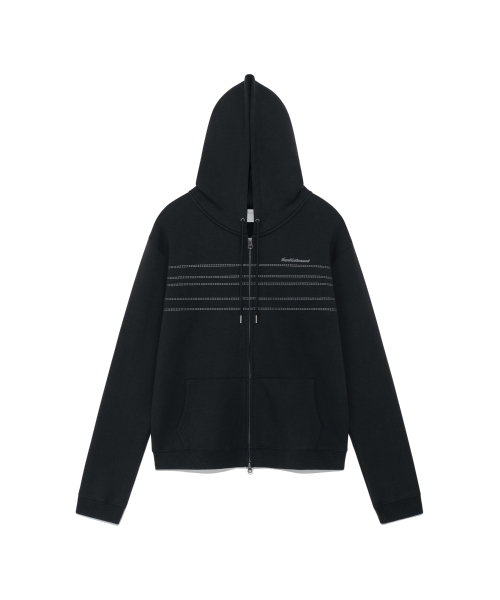 TCM note hooded zip-up (black)