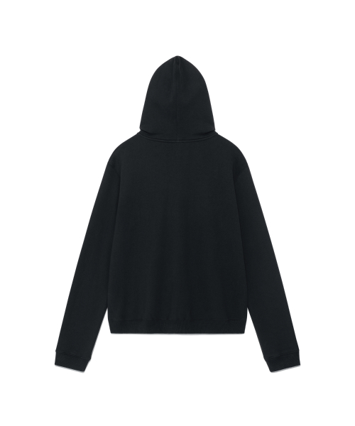 TCM note hooded zip-up (black)