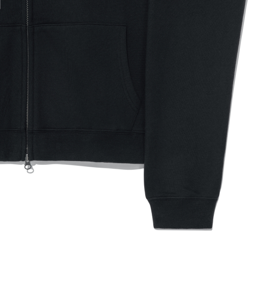 TCM note hooded zip-up (black)