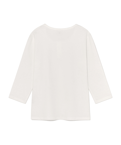 (w) TCM henley neck three-quarter sleeve (white)