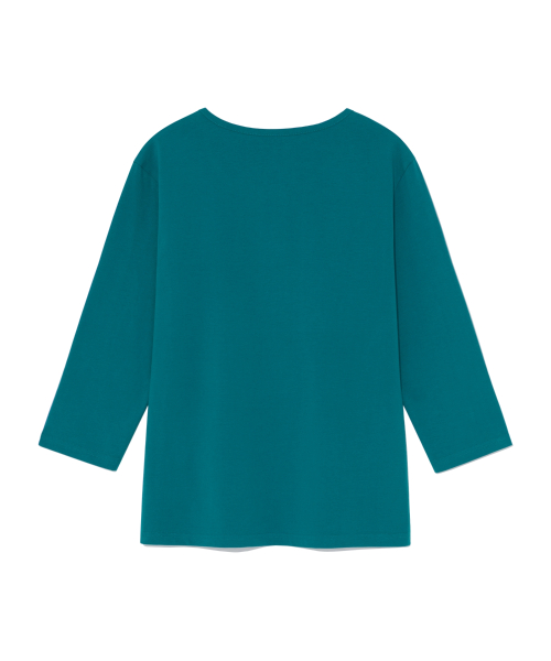 (w) TCM henley neck three-quarter sleeve (teal)