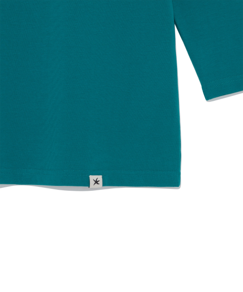 (w) TCM henley neck three-quarter sleeve (teal)