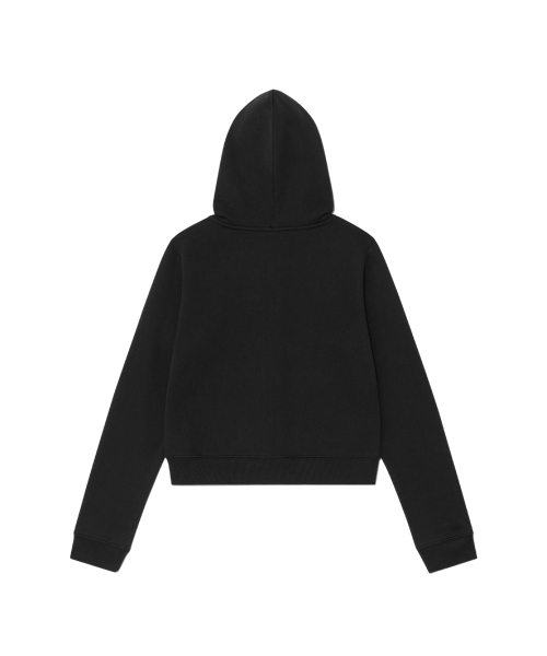 TCM flower hooded zip-up (black)
