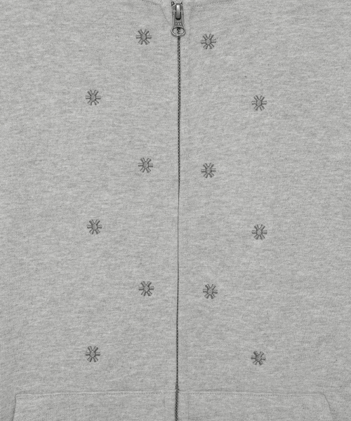 TCM snow stripe hooded zip-up (grey)