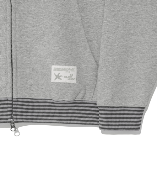 TCM snow stripe hooded zip-up (grey)