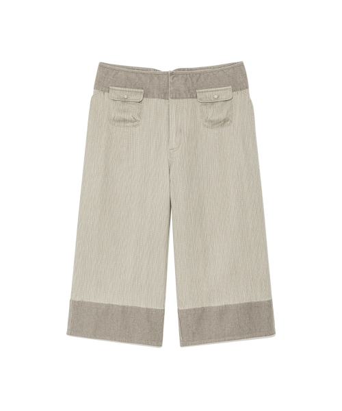 (w) TCM mini pocket capri pants (beige)