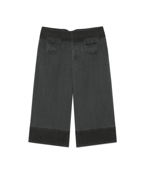 (w) TCM mini pocket capri pants (charcoal)
