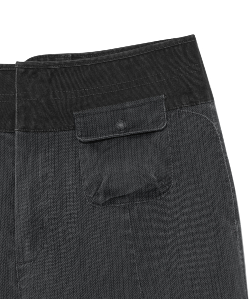 (w) TCM mini pocket capri pants (charcoal)