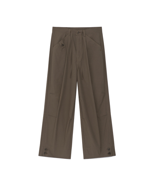 TCM hem two button pants (brown)