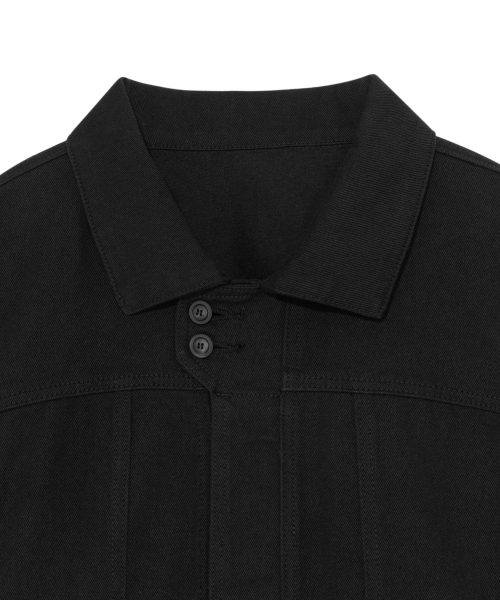TCM double-button trucker jacket (black)