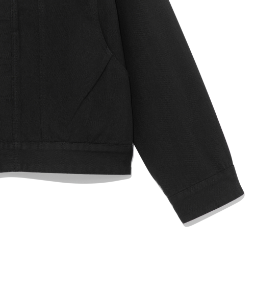TCM double-button trucker jacket (black)