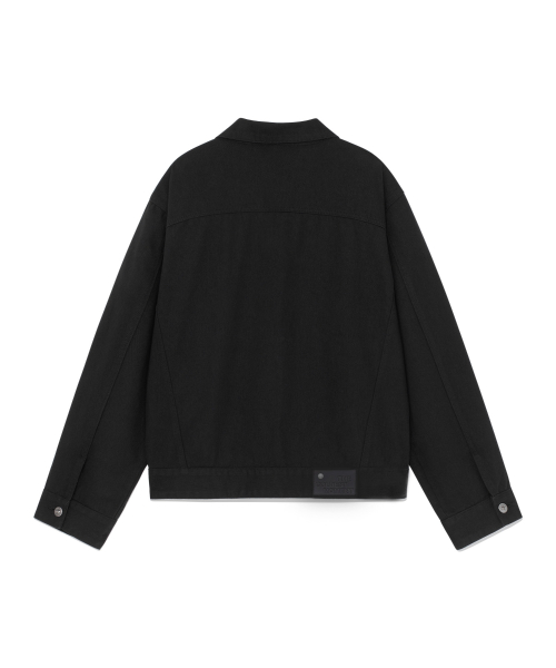 TCM double-button trucker jacket (black)