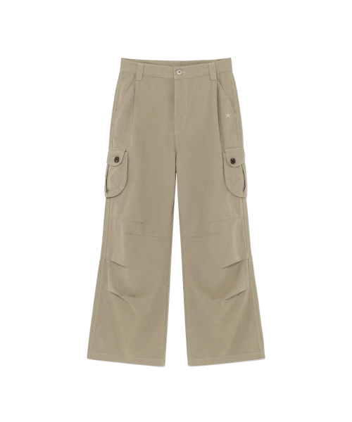 TCM pleated cargo pants (beige)