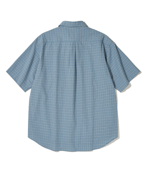 Vintage Cottage Check Half Sleeve Shirt_LIGHT BLUE