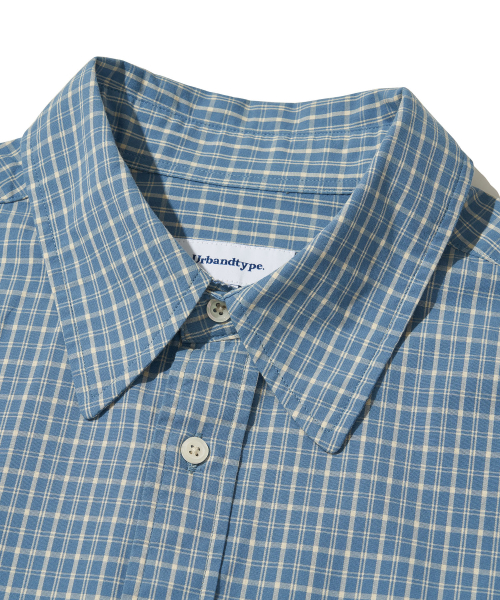 Vintage Cottage Check Half Sleeve Shirt_LIGHT BLUE