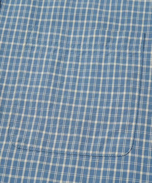 Vintage Cottage Check Half Sleeve Shirt_LIGHT BLUE
