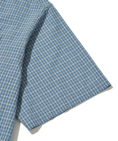 Vintage Cottage Check Half Sleeve Shirt_LIGHT BLUE