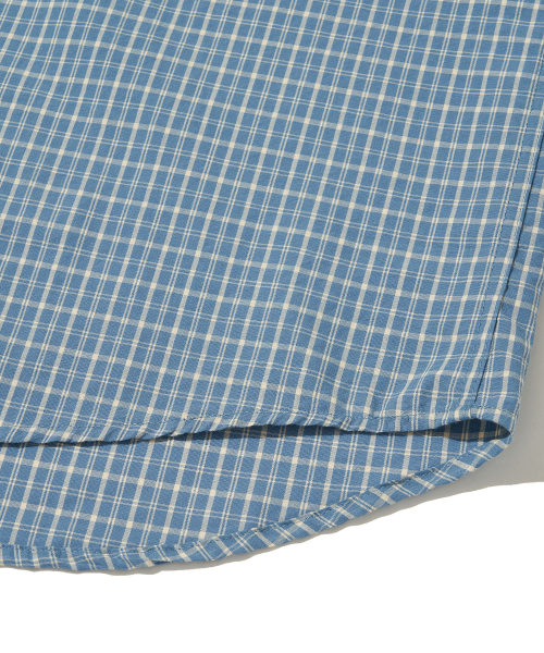 Vintage Cottage Check Half Sleeve Shirt_LIGHT BLUE