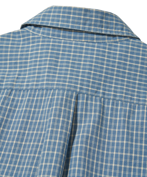 Vintage Cottage Check Half Sleeve Shirt_LIGHT BLUE