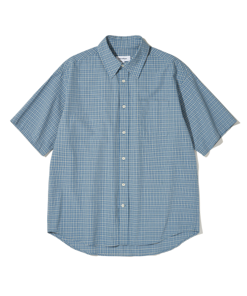 Vintage Cottage Check Half Sleeve Shirt_LIGHT BLUE
