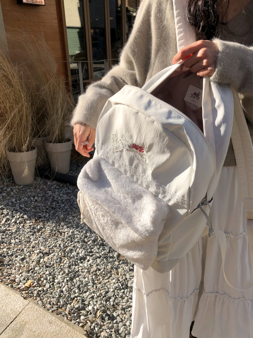 Vintage bon voyage backpack_snow white