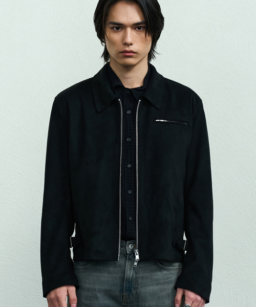 Full-UP Suede Classic Single Jacket BLACK