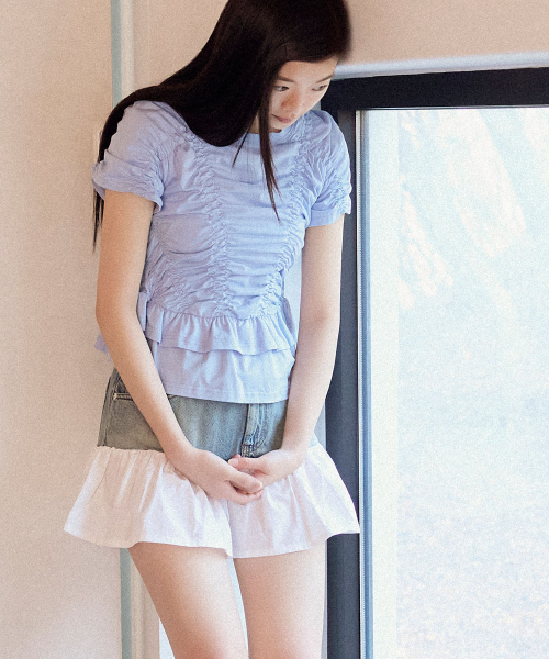 SHIRRING T-SHIRT - 3 colors