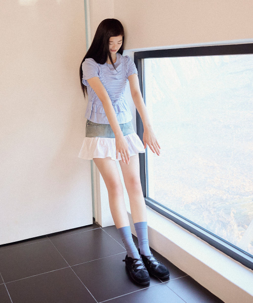 SHIRRING T-SHIRT - 3 colors