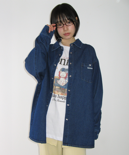 BUTTON POCKET DENIM SHIRT INDIGO BLUE