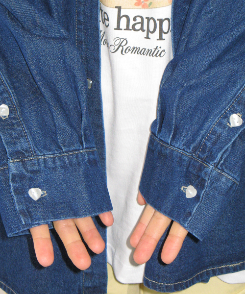 BUTTON POCKET DENIM SHIRT INDIGO BLUE