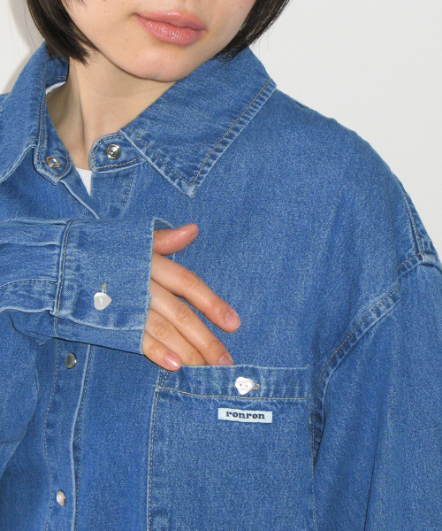 BUTTON POCKET DENIM SHIRT MEDIUM BLUE