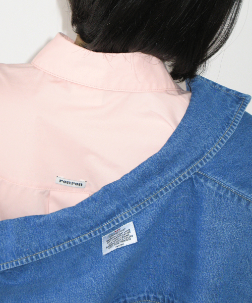 BUTTON POCKET DENIM SHIRT MEDIUM BLUE
