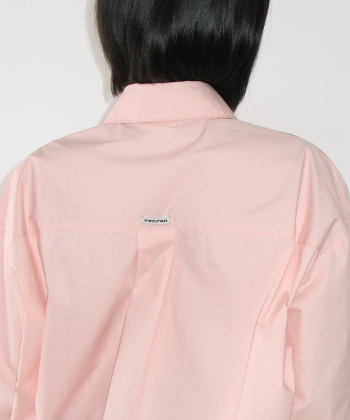 BUTTON POCKET OVERSIZED SHIRT SOFT PINK