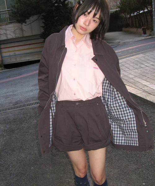 BUTTON POCKET OVERSIZED SHIRT SOFT PINK