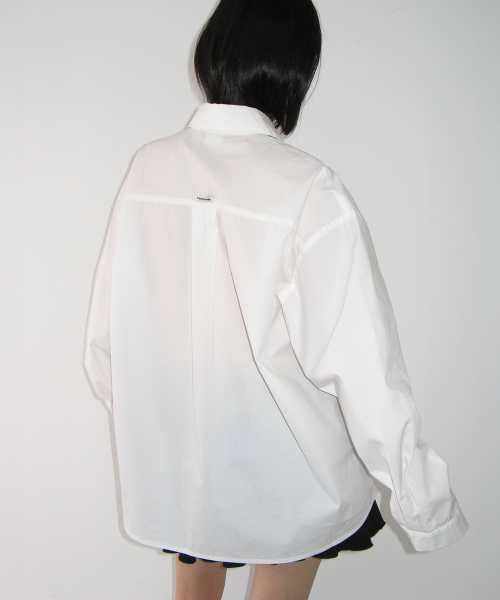 BUTTON POCKET OVERSIZED SHIRT WHITE