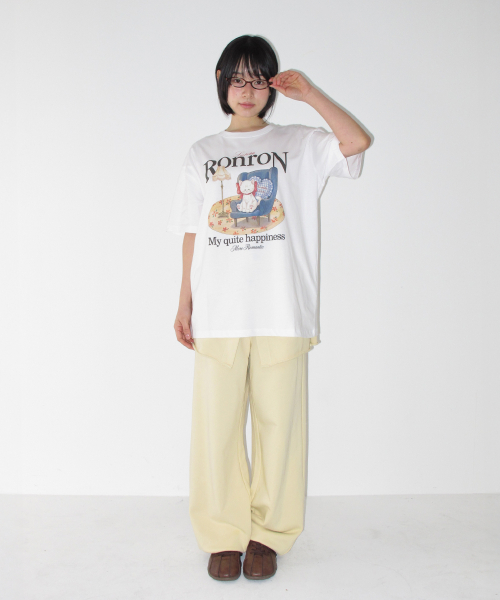 QUIET CAT OVER FIT T SHIRT WHITE