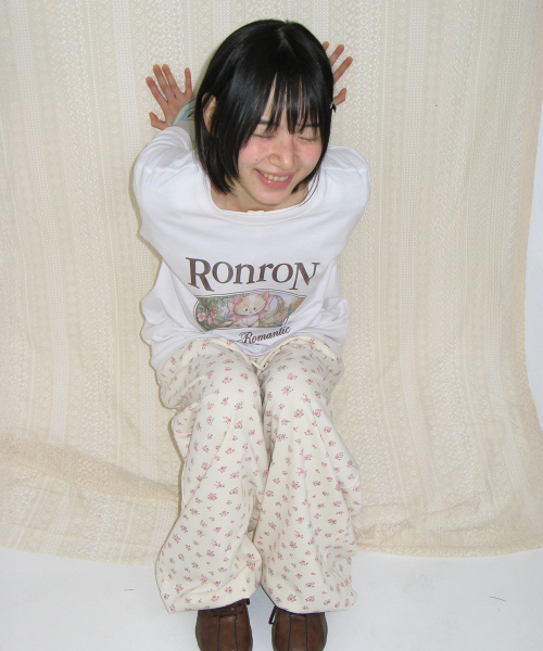 FLOWER CAT OVER FIT T SHIRT WHITE