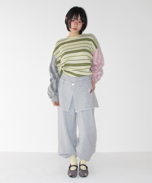 MULTI STRIPE OVERSIZED KNIT SOFT YELLOW
